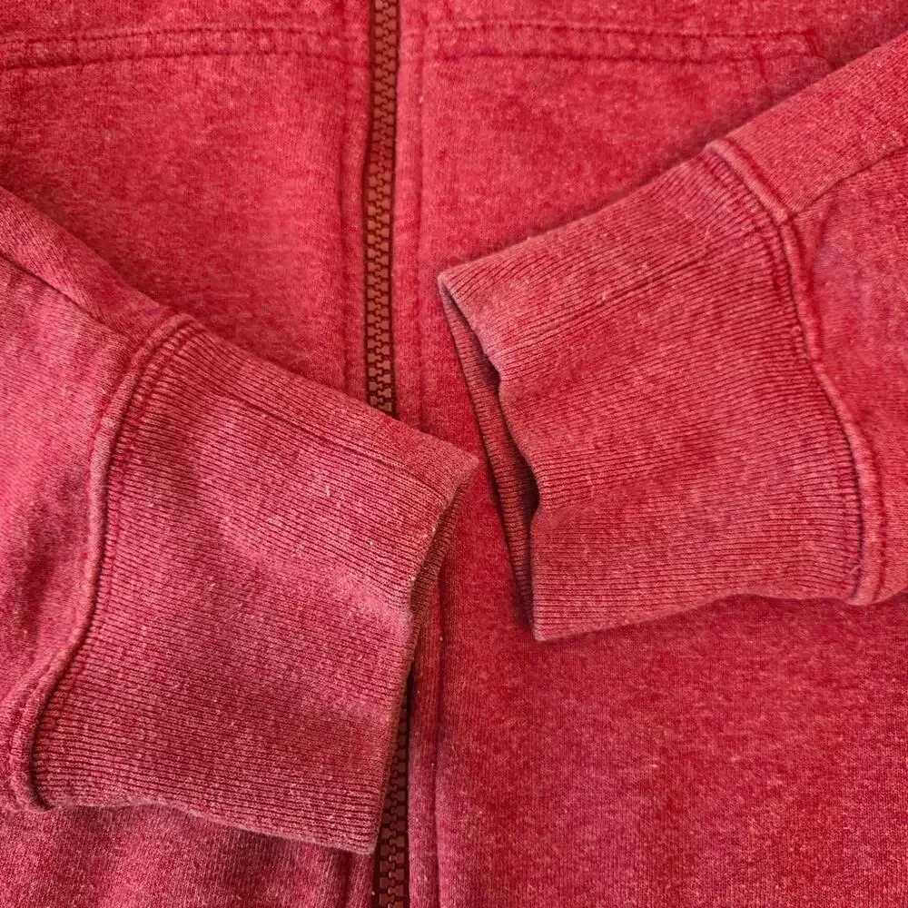 The North Face Men's Full Zip Hoodie Cherry Heather Size M